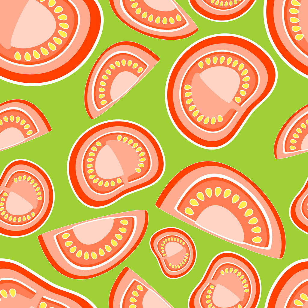 Vector background with tomatoes. - Vector, Image