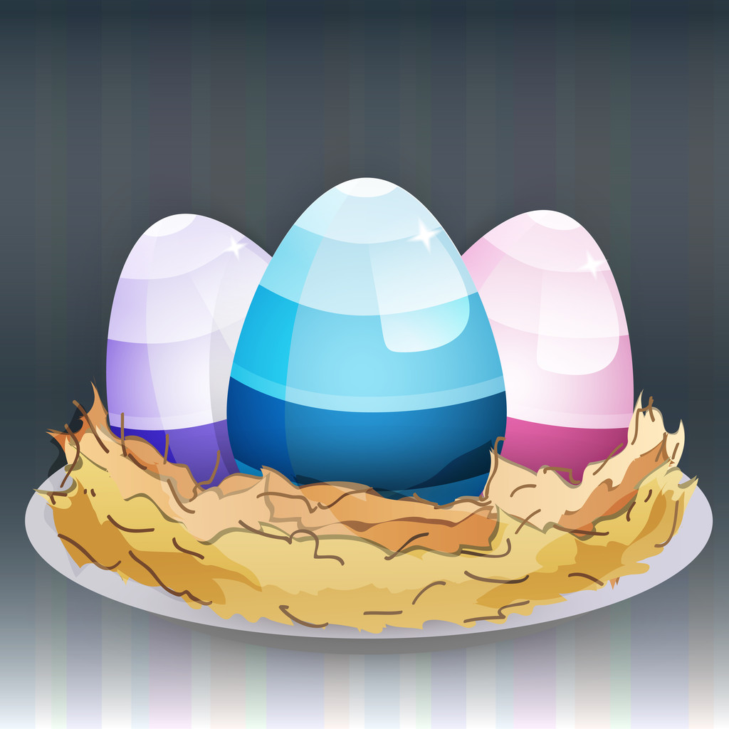 Vector easter eggs in the nest. - Vector, Image