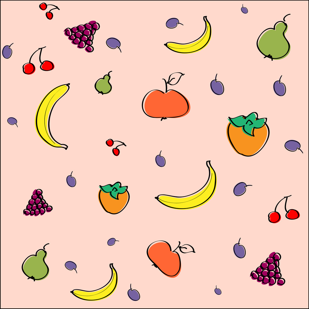 Vector achtergrond met fruit. - Vector, afbeelding