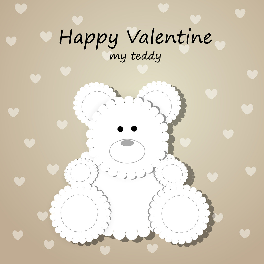 Tarjeta de felicitación vectorial para el día de San Valentín con oso de peluche
. - Vector, imagen