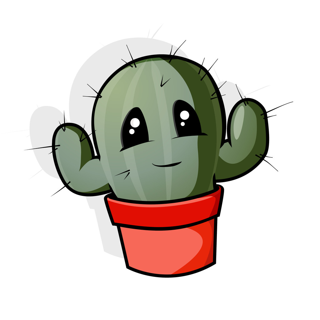 Imagen gráfica vectorial sin royalties de Un Cactus Verde De Dibujos  Animados En