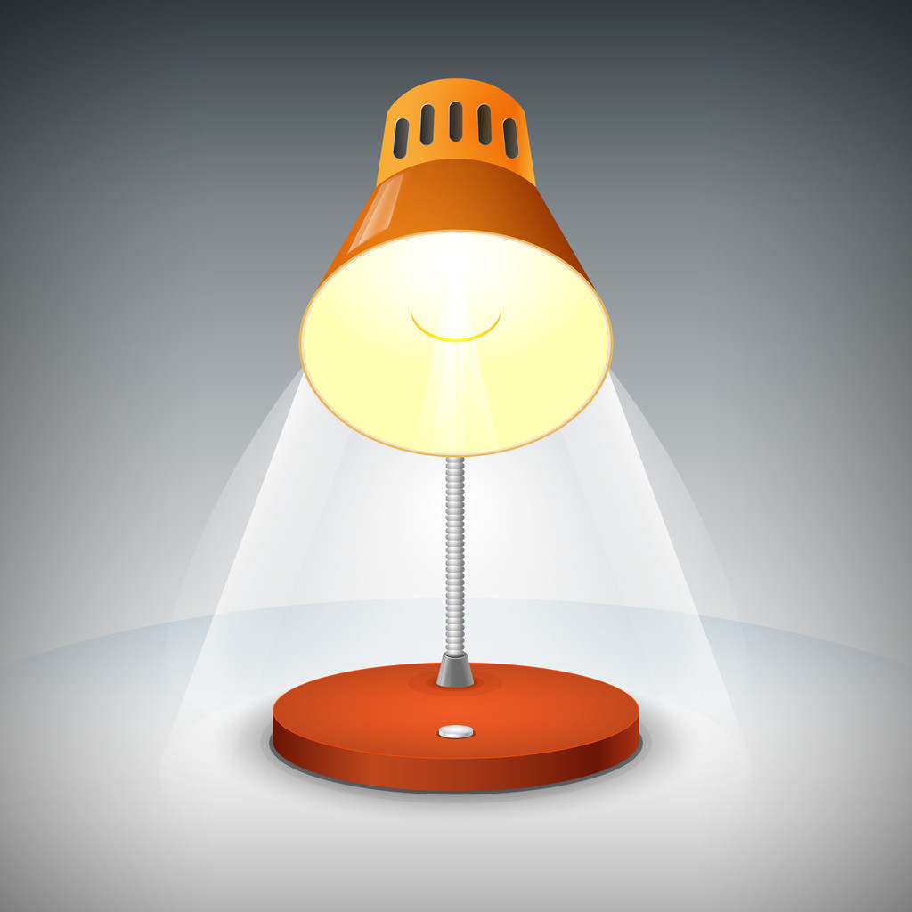 Vector illustration of a red table lamp. - Vector, Image