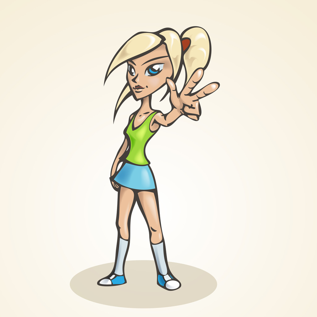 Vector illustration of a blond girl. - Vector, Image