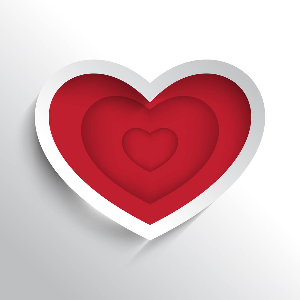 Sevgililer günü kalp simgesi beyaz izole  - Vektör, Görsel