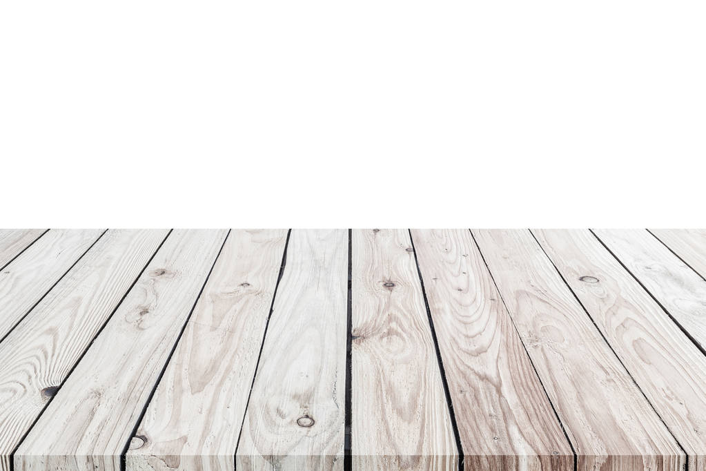 piano vuoto di tavolo in legno isolato su bianco. Salvato con c
 - Foto, immagini