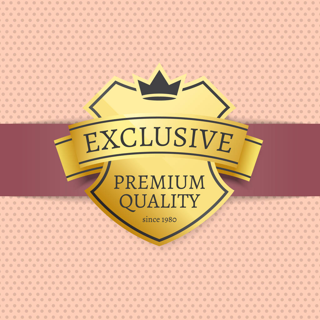 Exclusiva etiqueta de oro de calidad premium desde 1980
 - Vector, Imagen