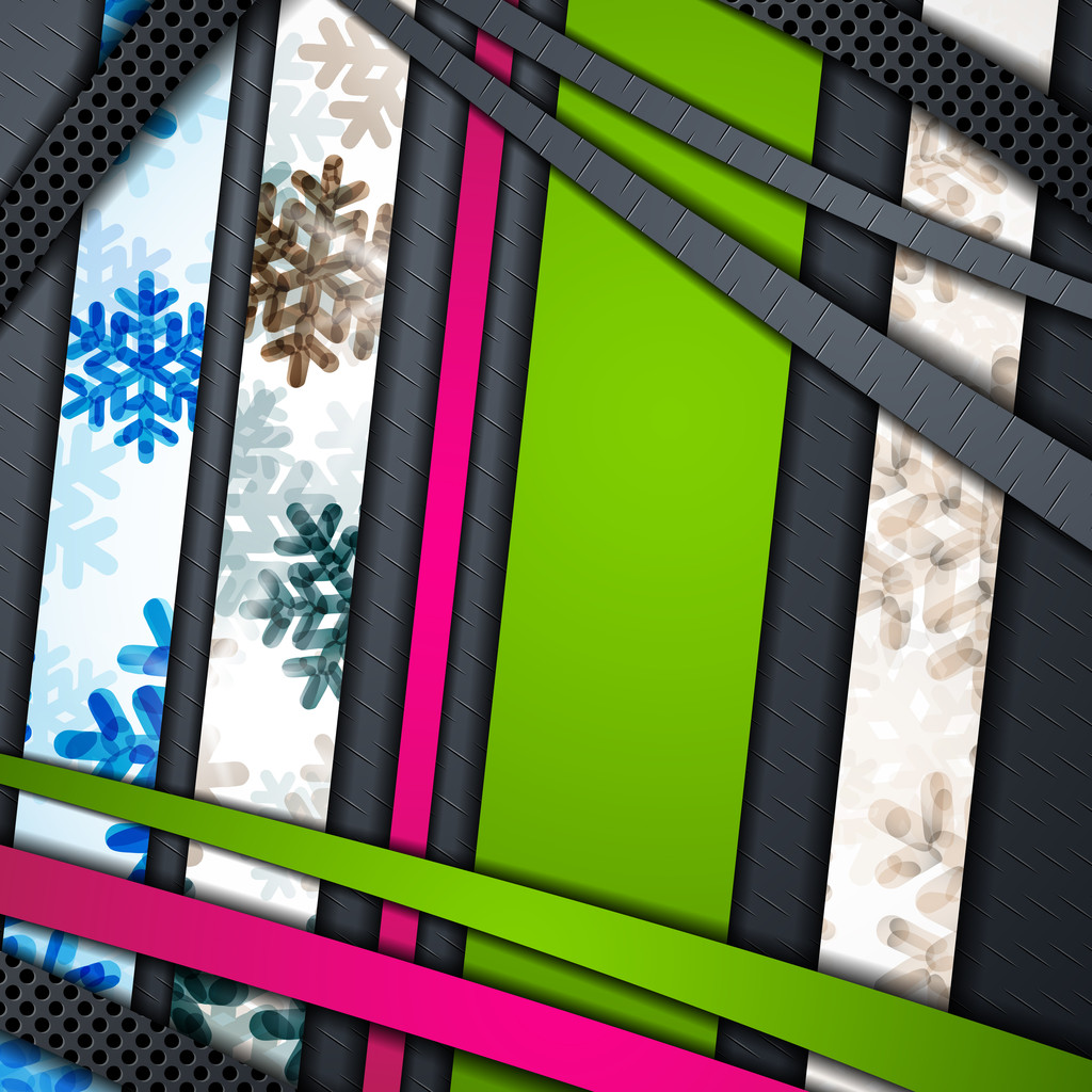 gelaagde abstracte achtergrond met sneeuwvlokken afbeelding - Vector, afbeelding