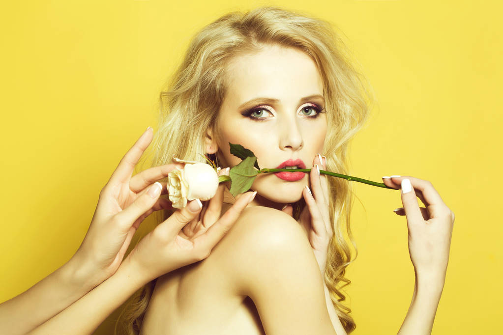 Sexy woman with rose - Photo, Image