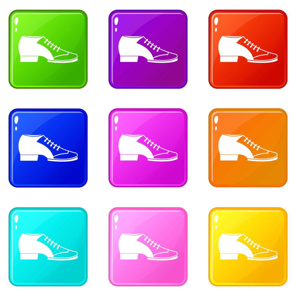 Ícones de sapato Tango 9 conjunto
 - Vetor, Imagem