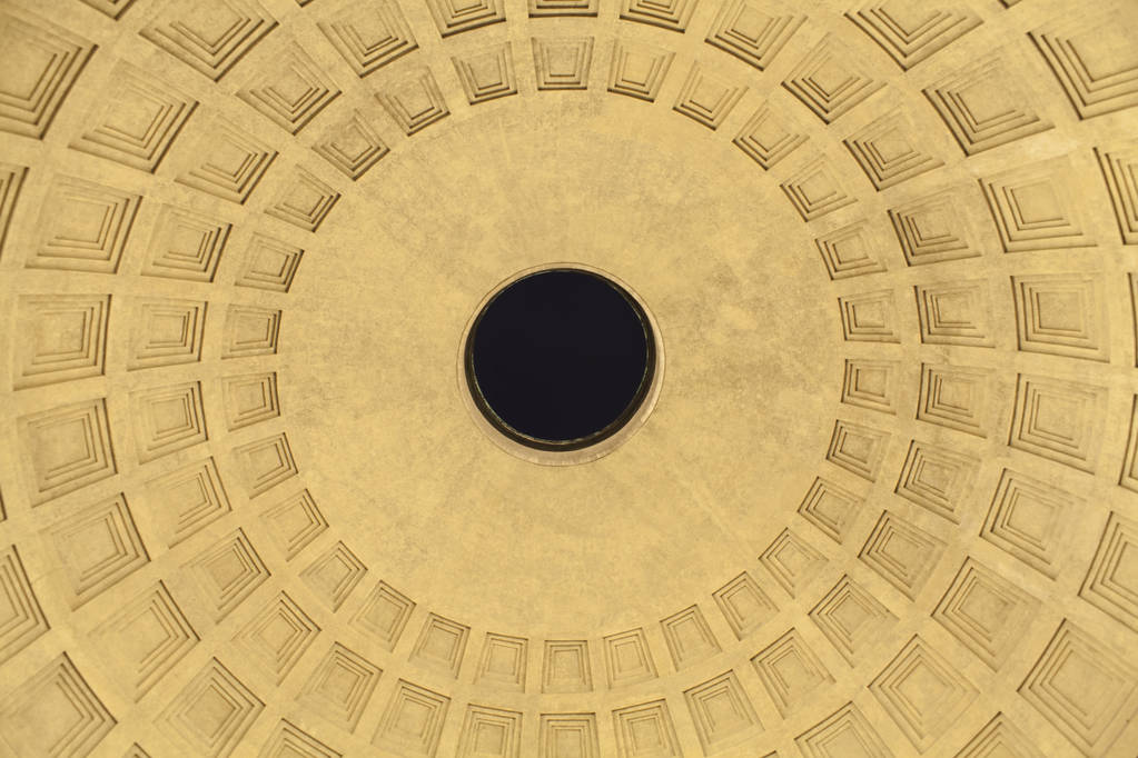 interior of Pantheon Dome in Rome city, Italy - Photo, Image