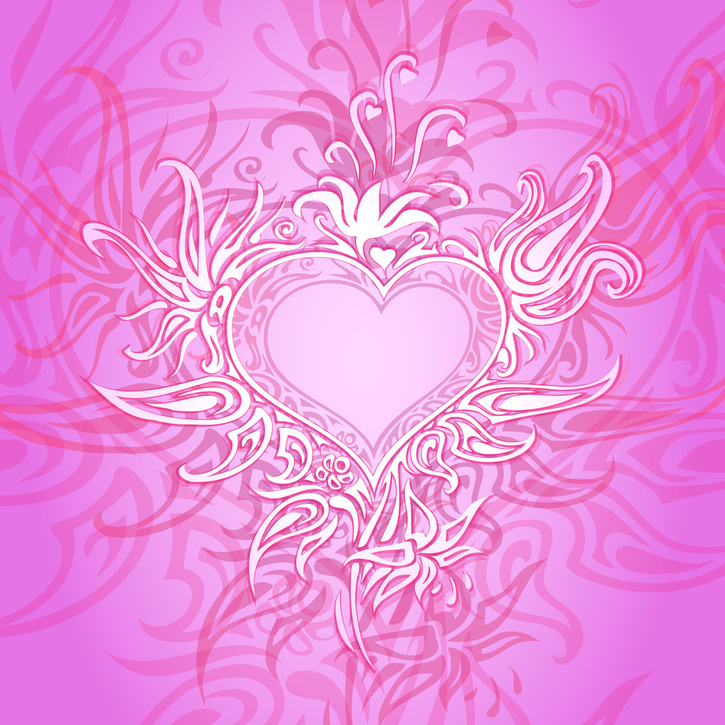 Vector background with abstract heart. - Vector, Image