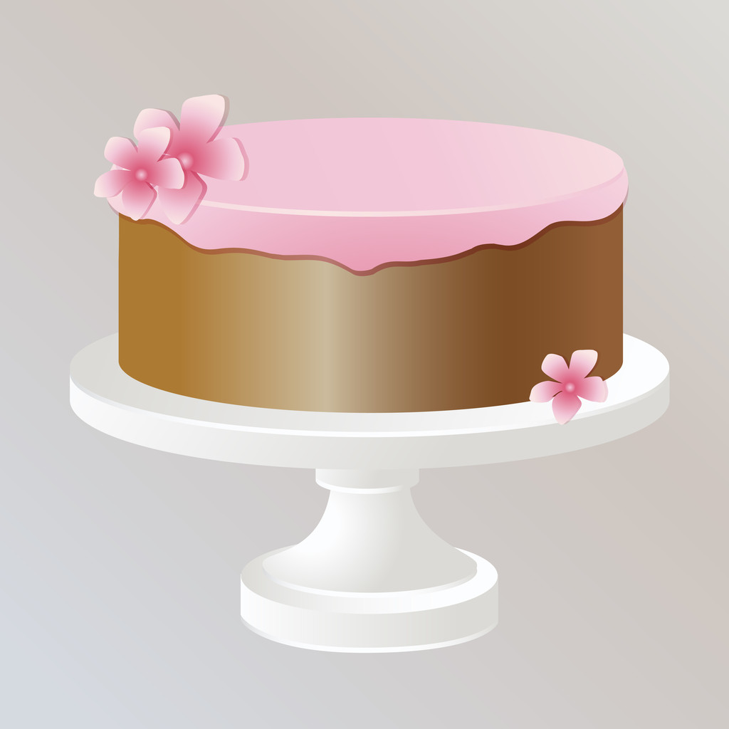 Illustration of cake with pink cream. - Vector, Image