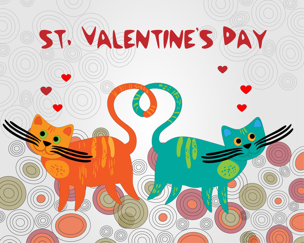Fond vectoriel avec des chats pour la Saint-Valentin
. - Vecteur, image