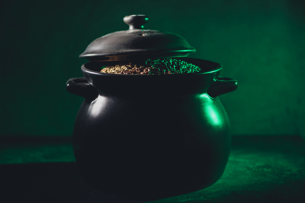 close-up view of pot full of gold, st patricks day concept - Photo, Image