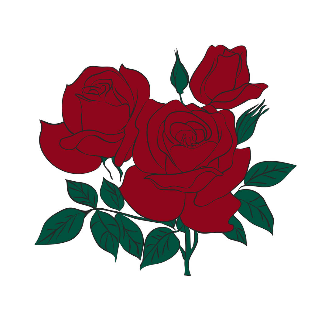 Silhouette de rose
 - Vecteur, image