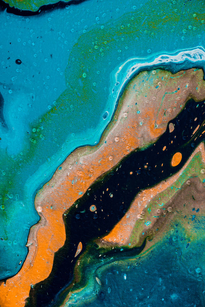 fondo abstracto con pintura al óleo azul y naranja
  - Foto, Imagen