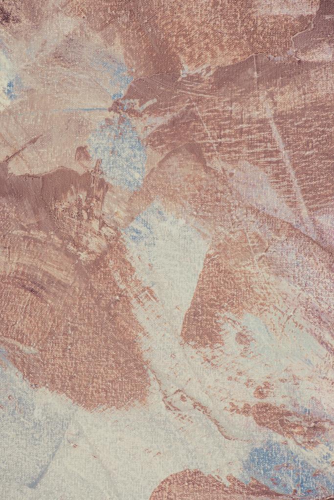 kahverengi fırça vuruşları soyut Yağlıboya Resim üzerinde kapat - Fotoğraf, Görsel