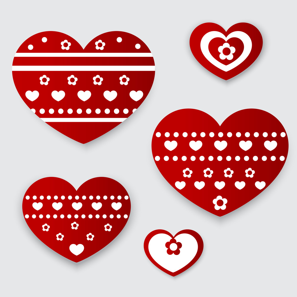 Tarjeta de felicitación vectorial con corazones para el día de San Valentín
. - Vector, imagen