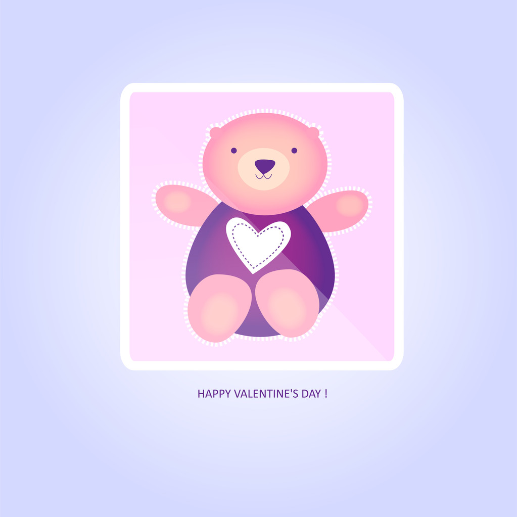 Cute valentine Teddy Bear. Vector illustration. - Vector, Image