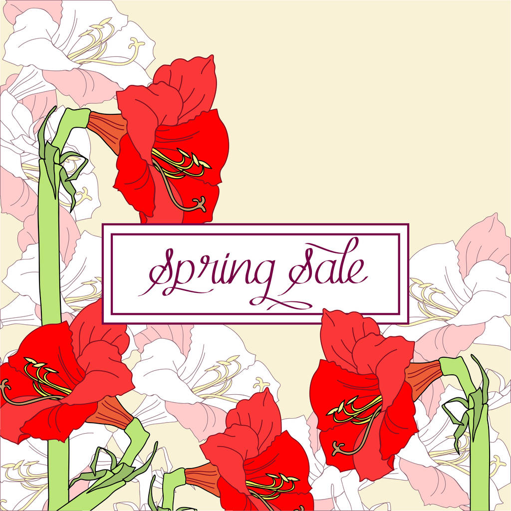 Jarní prodej pozadí s květinami - Vektor, obrázek