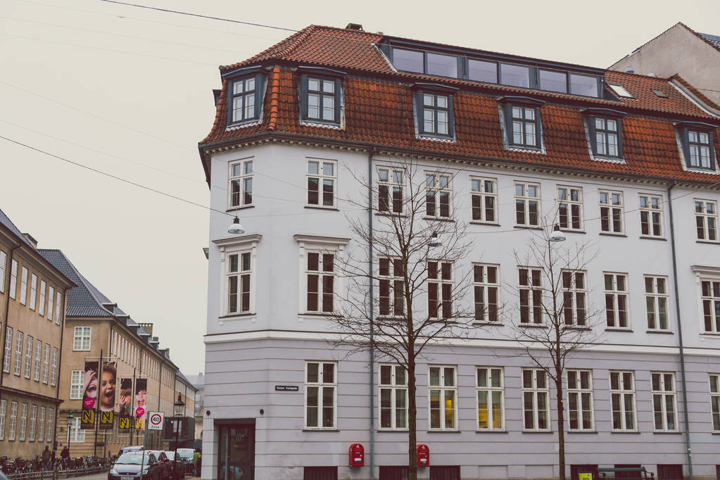 Arquitetura e detalhes das ruas da cidade de Copenhague cen
 - Foto, Imagem