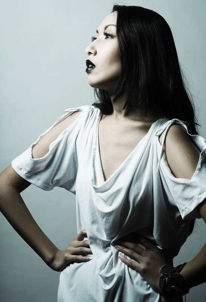 Gyönyörű fiatal ázsiai modell közelről - Fotó, kép