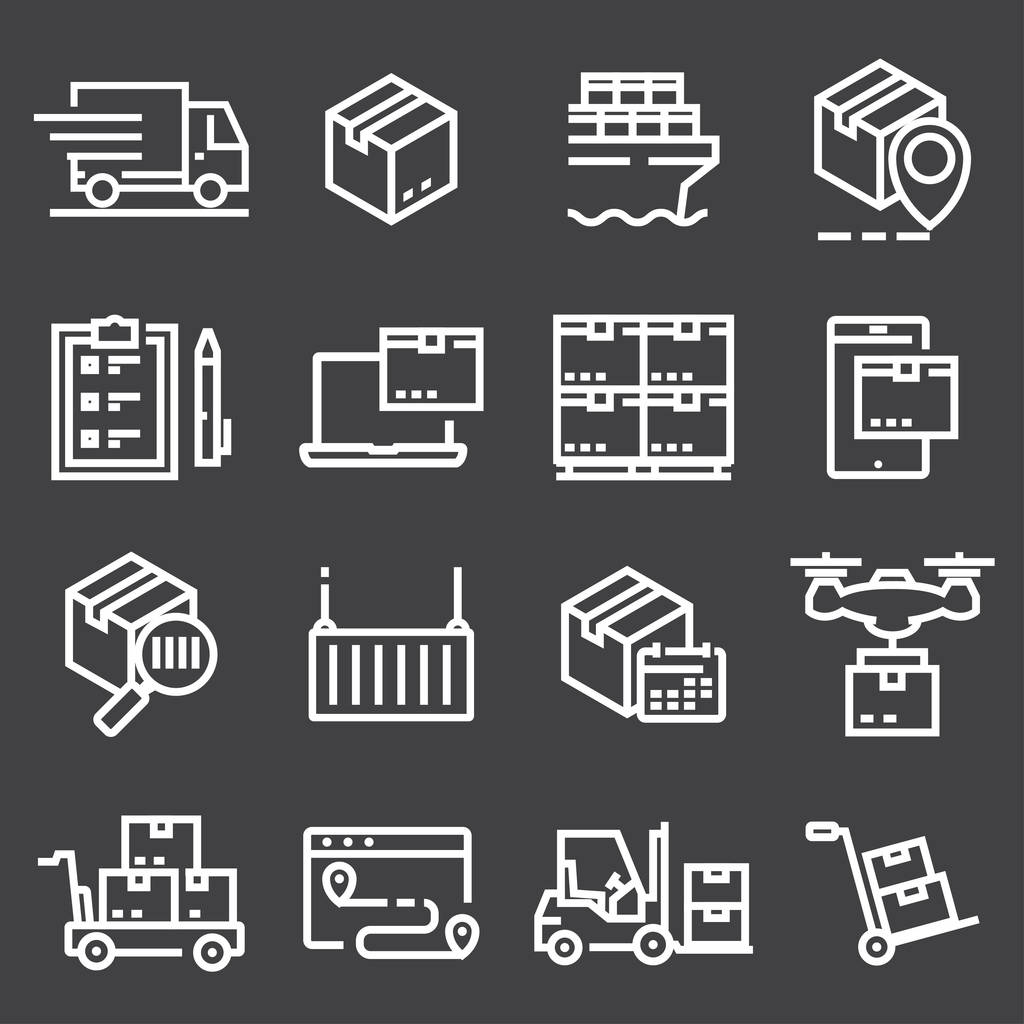 Simple Set of Delivery Vector Line Icons - Vector, Image