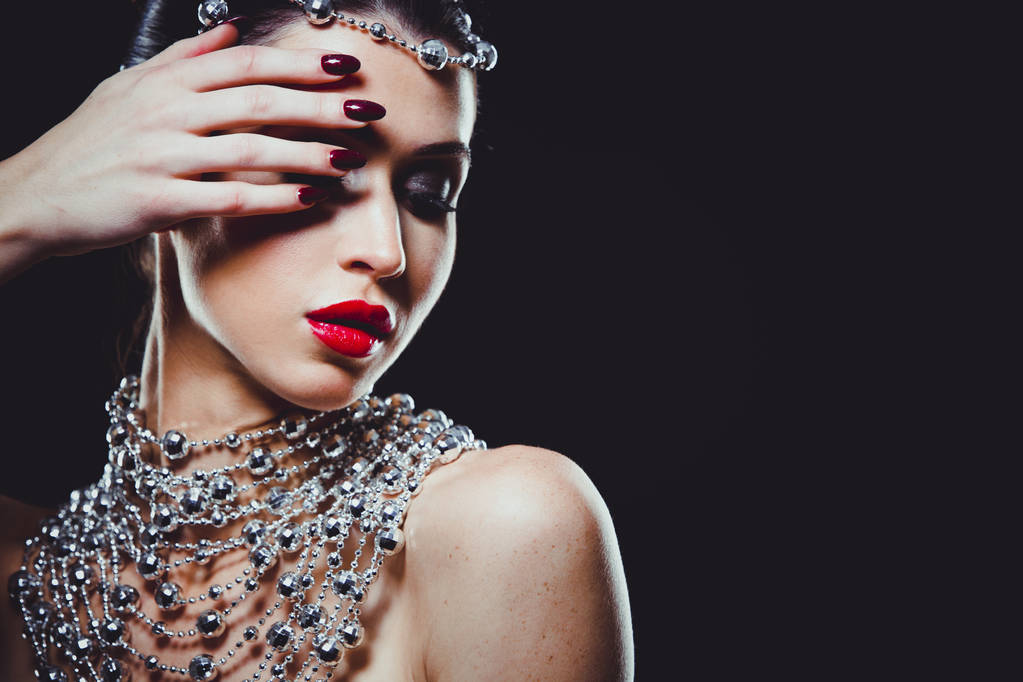 mükemmel cilt dramatik makyaj moda kadın - Fotoğraf, Görsel