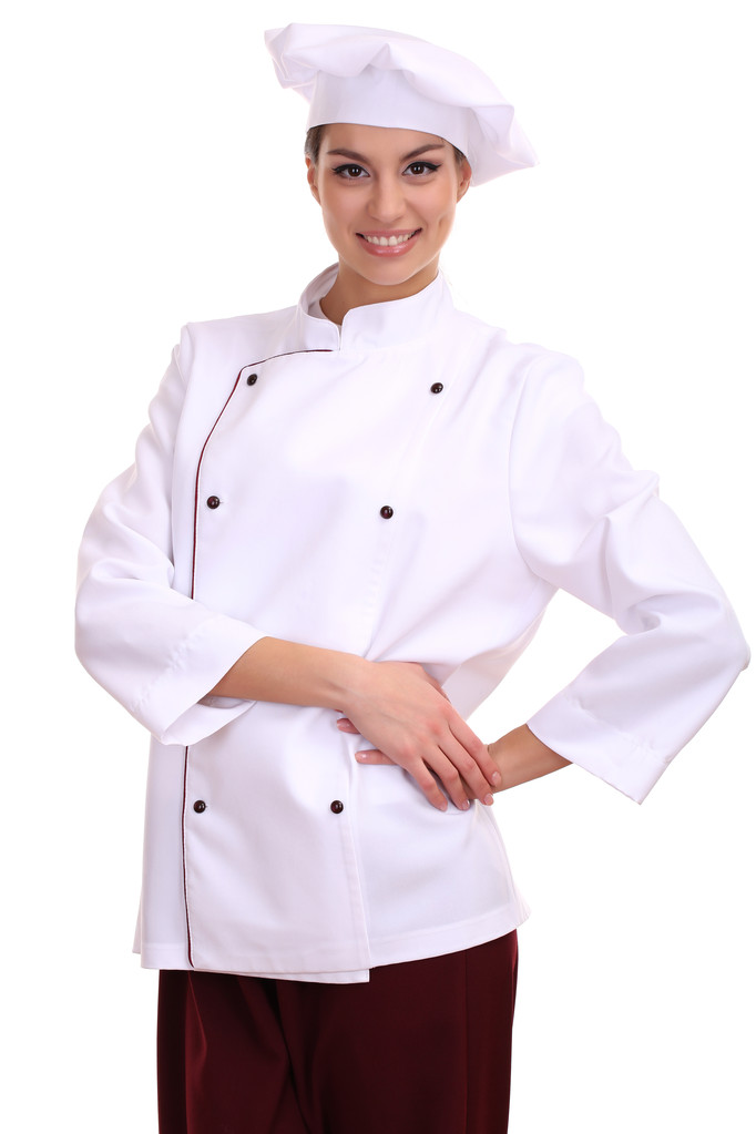 Ritratto di giovane chef isolata su bianco
 - Foto, immagini