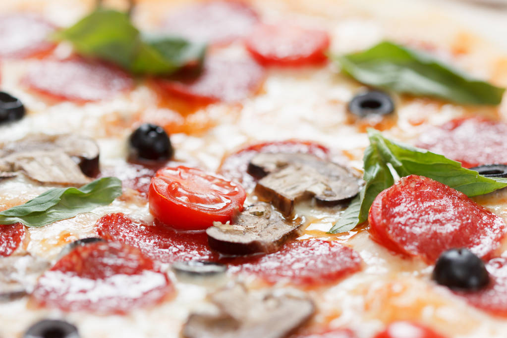 Taze pizza biberli makro görünümü - Fotoğraf, Görsel