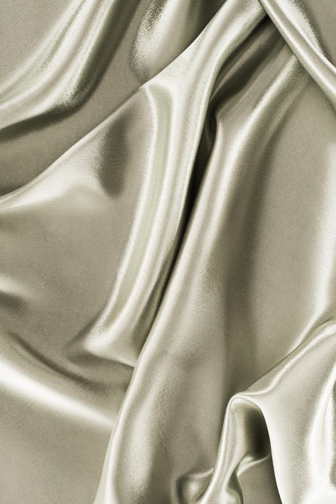 metallisch silber zerknüllt Satin Stoff Hintergrund - Foto, Bild