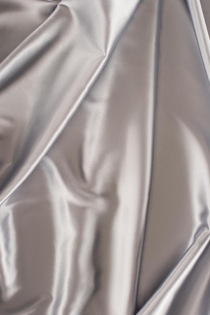 silver delicate satin fabric background - Photo, Image