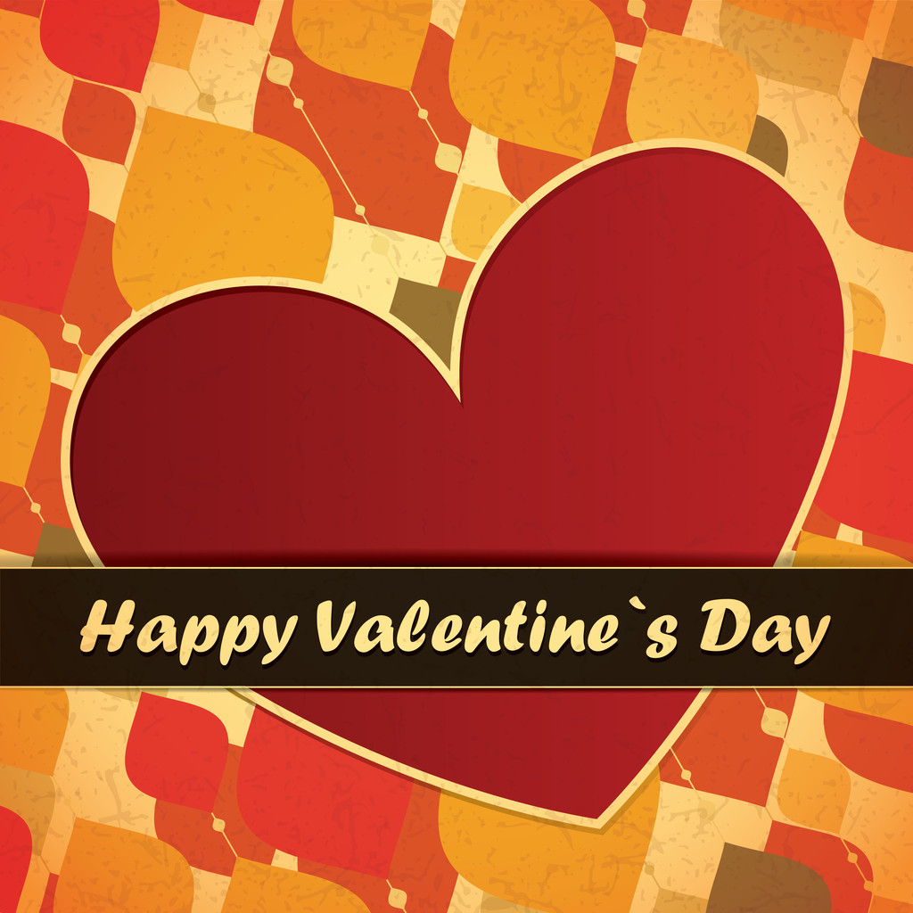 Valentines Day card with leafs background - Vector, Image