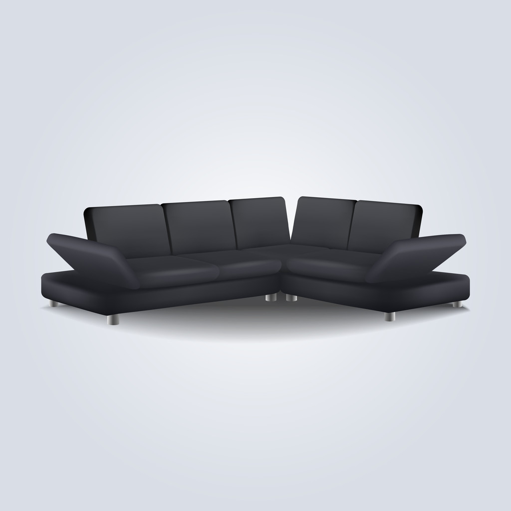 Black sofa. Vector illustration. - Vector, Image