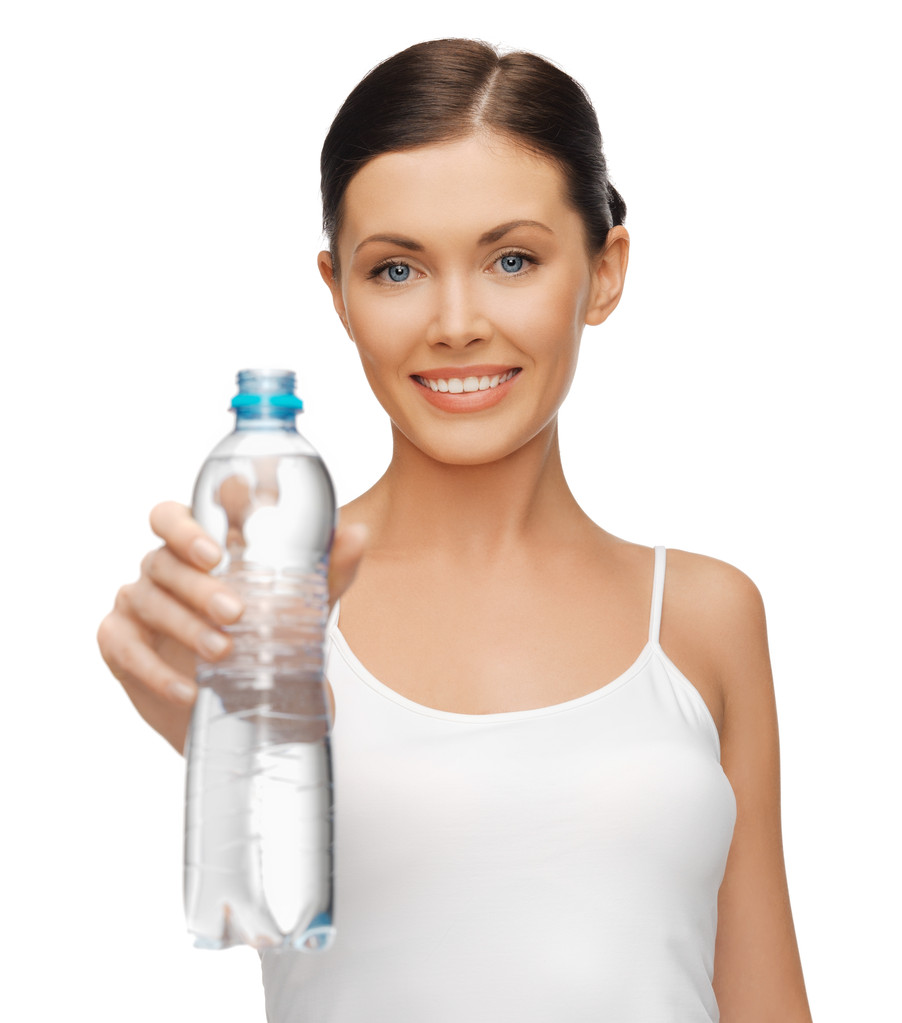Женщина с бутылкой воды
 - Фото, изображение