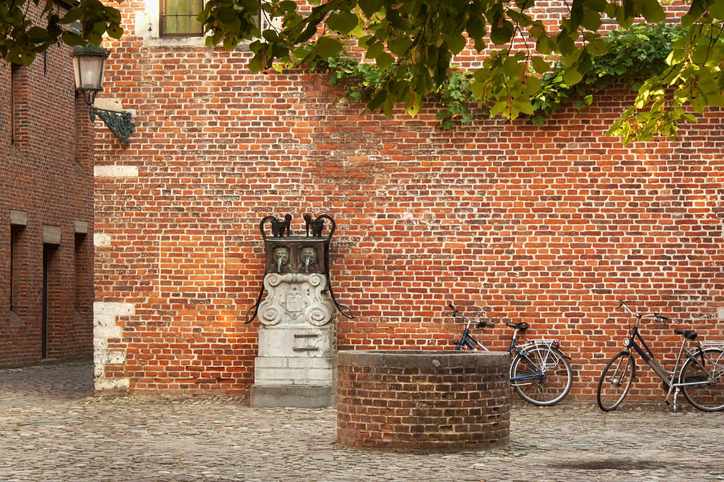 Groot Begijnhof Leuven-régi történelmi udvar.  - Fotó, kép