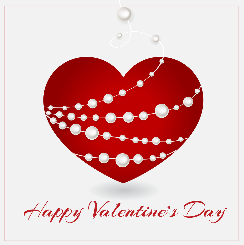 Tarjeta de felicitación vectorial con corazón para el día de San Valentín
. - Vector, Imagen