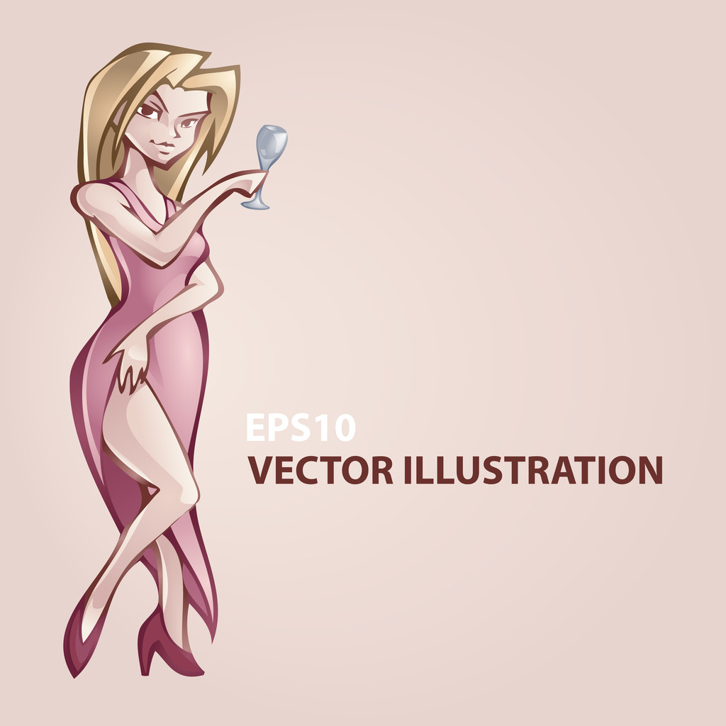 Vector illustration of a beautiful woman. - Vector, Image