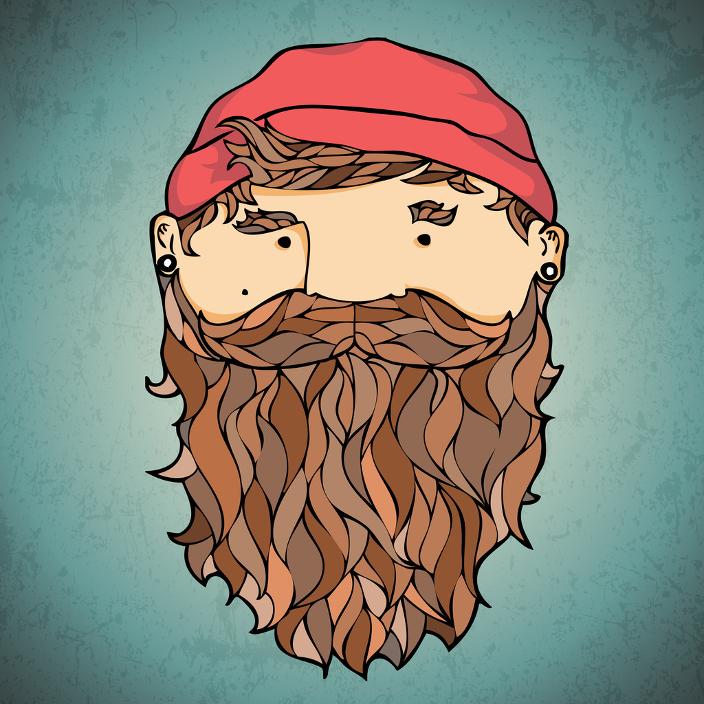 Bearded corsar. Vector illustration.  - Vector, Image