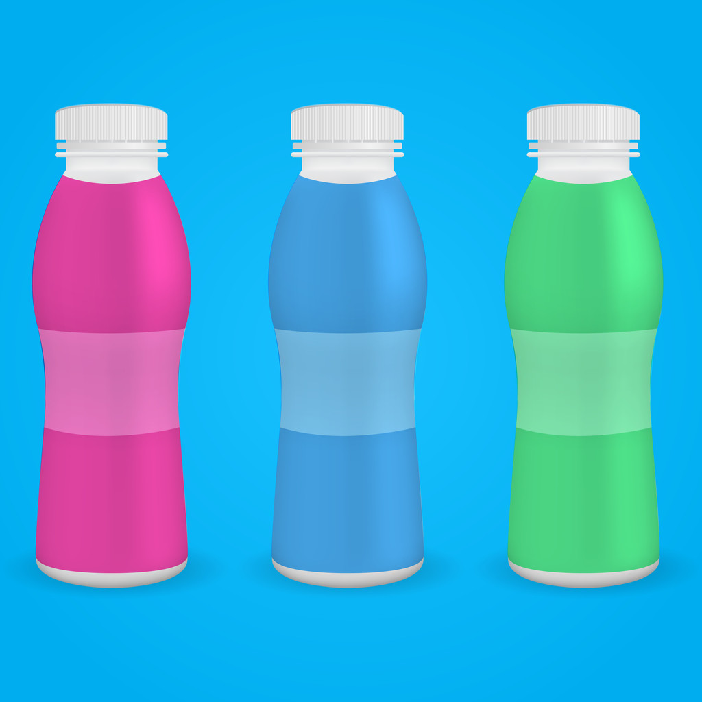 Plastikflasche Trinkjoghurt. Vektorillustration. eps10 - Vektor, Bild