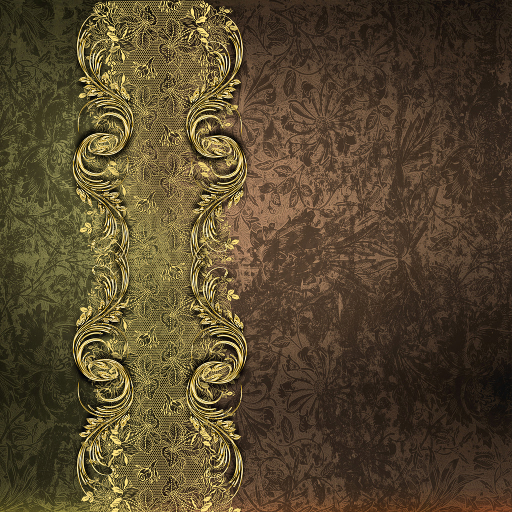 Borda dourada em um fundo grunge
 - Foto, Imagem