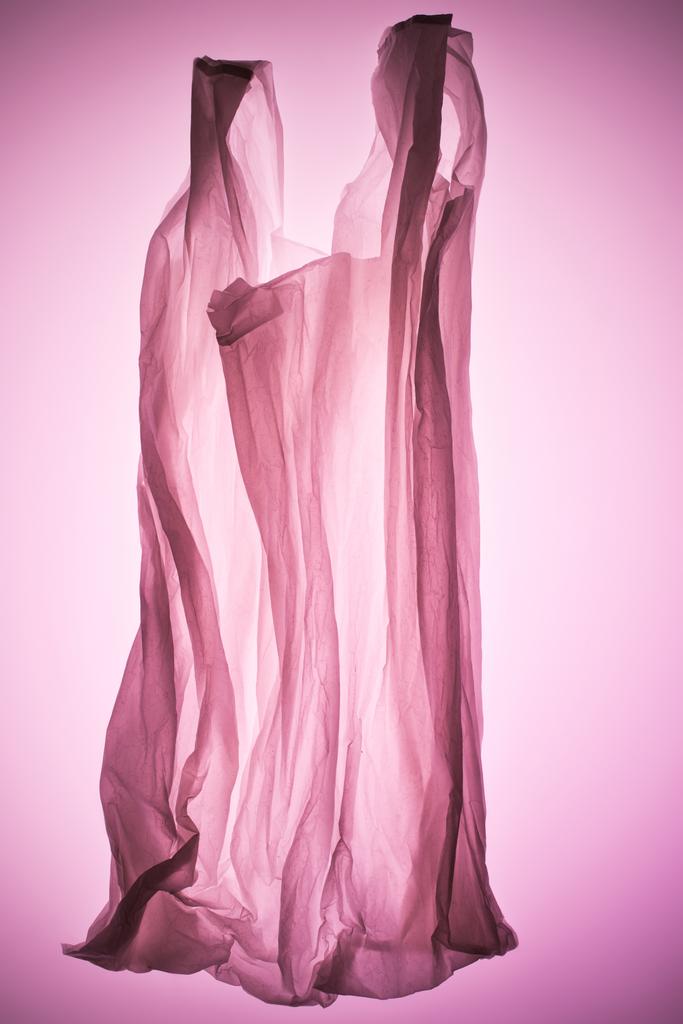Průhledný plastový sáček růžový tónovaný světle - Fotografie, Obrázek