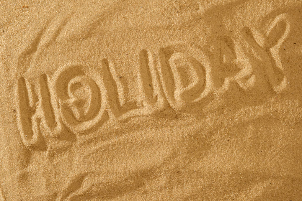Vacances de Parole. L'été dans le sable signe symbole
. - Photo, image