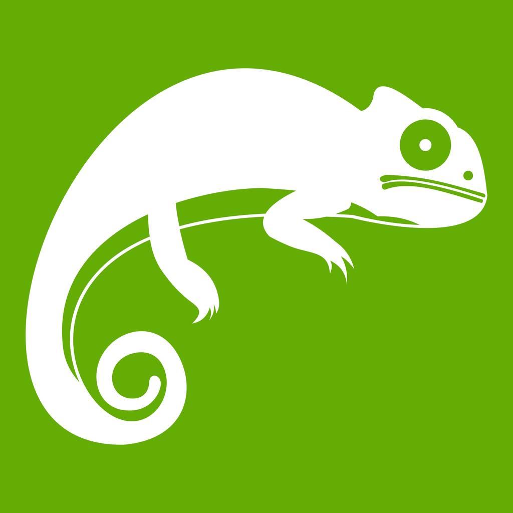 Camaleón icono verde
 - Vector, imagen