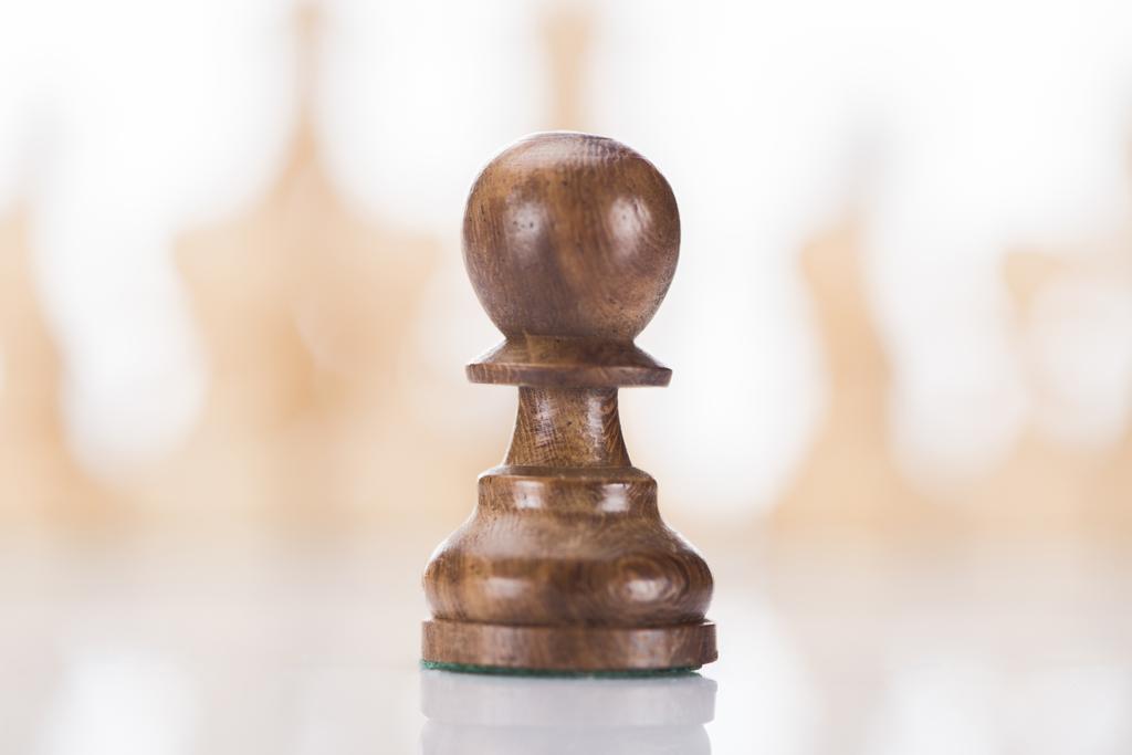 wooden chess pawn on chessboard, business concept - Photo, Image