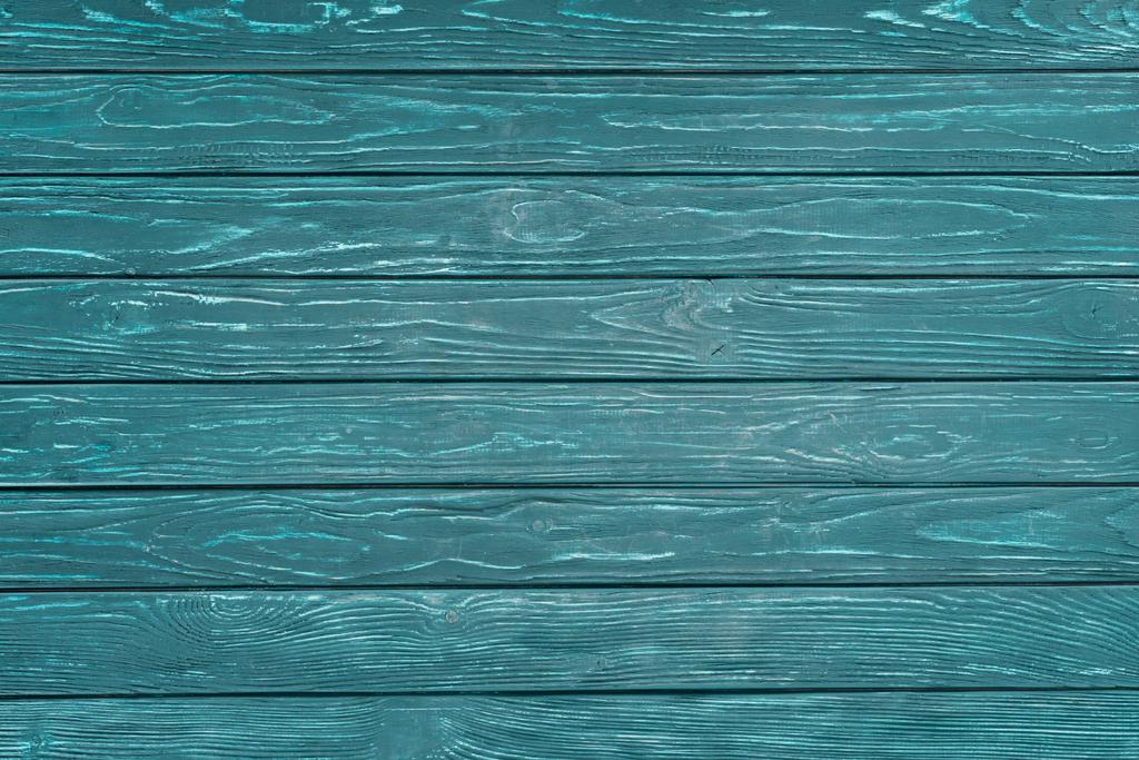 Wooden planks painted in petrol background - Photo, Image