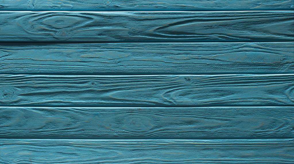 Wooden fence horizontal planks background painted in turquoise - Photo, Image