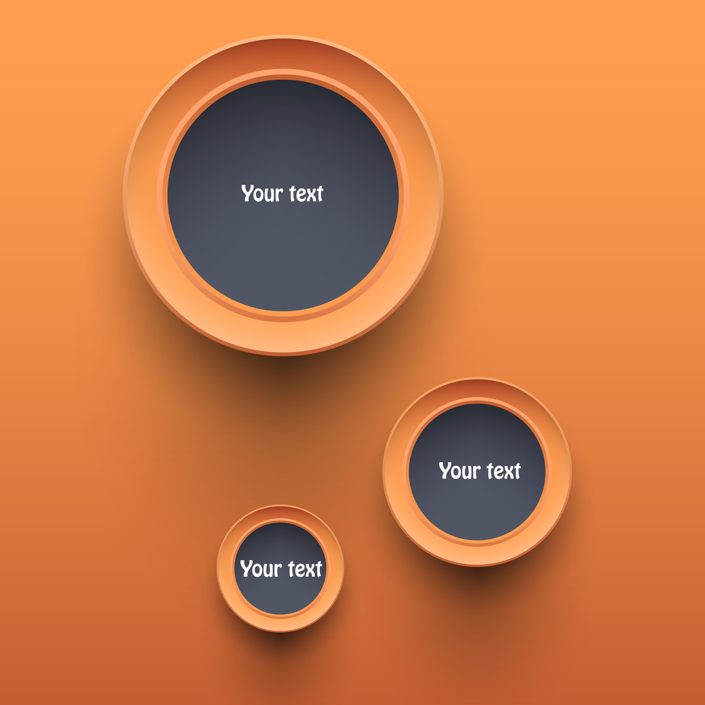 Vector orange buttons. Vector illustration.  - Vector, Image