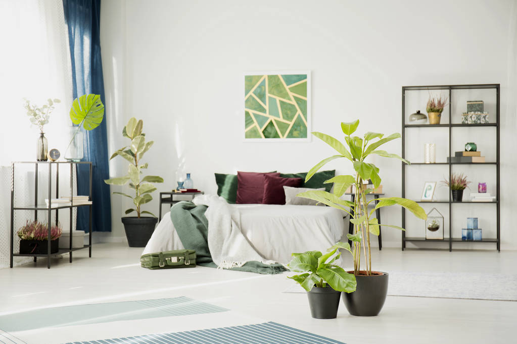Blanco diseño moderno dormitorio interior
 - Foto, imagen
