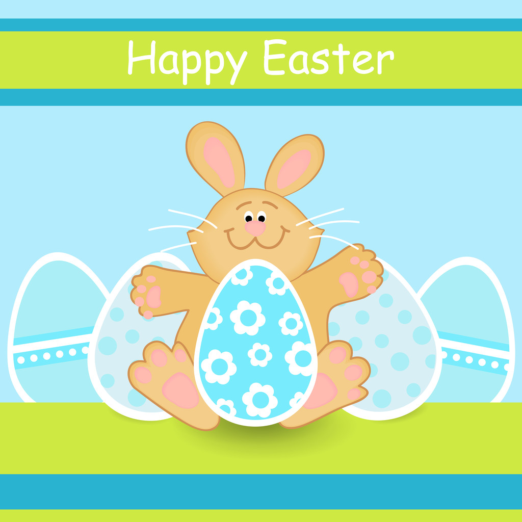 Bonne carte de Pâques avec lapin de Pâques - Illustration vectorielle
 - Vecteur, image